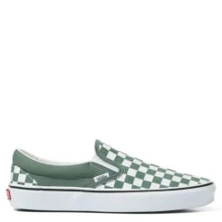 Vans Colour Theory Checkerboard Classic Slip-On In Duck Green