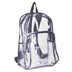 Eastsport® Backpack, PVC, 12.5 X 5.5 X 17.5, Clear/Black