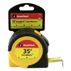 Great Neck ExtraMark Tape Measure, 1" X 35 Ft, Steel, Yellow/Black