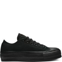 Converse Women's All Star Clean Low Top Lift In Black/Black