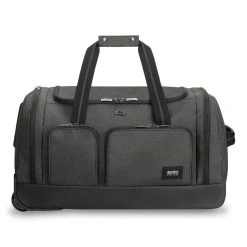 Solo Leroy Rolling Duffel, Fits Devices Up To 15.6", Polyester, 12 X 10.5 X 10.5, Gray