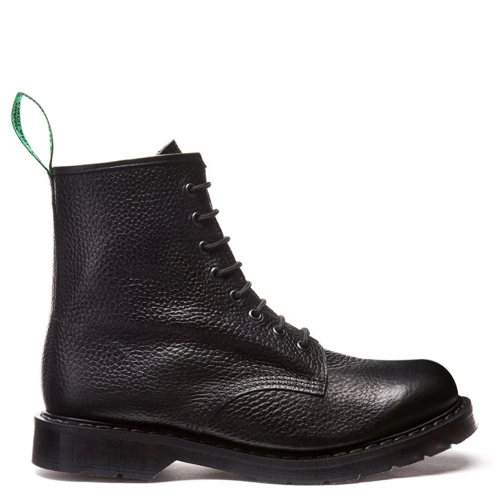 Solovair 8 Eye Derby Boot In Black Grain