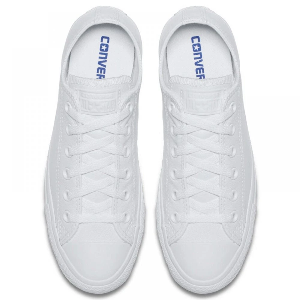 Converse Chuck Taylor All Star Mono Leather Low Top In White Monochrome - Image 4