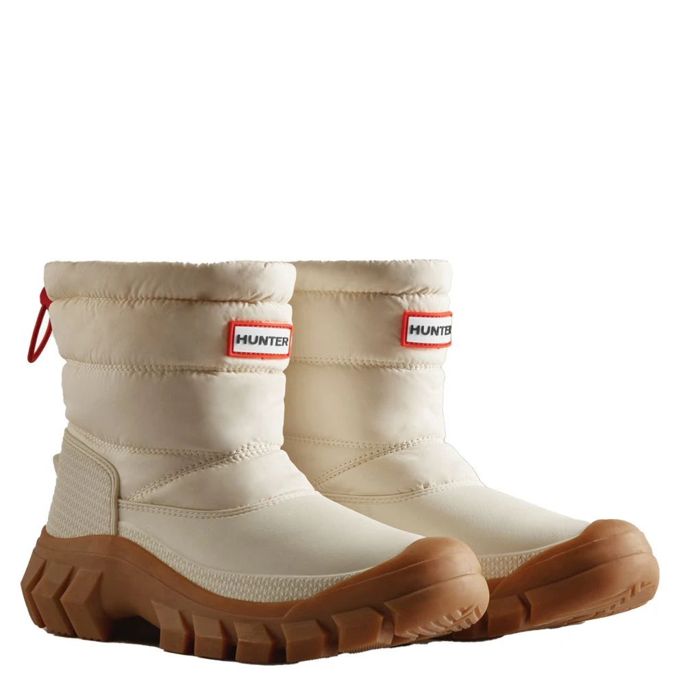 Hunter Women's Intrepid Insulated Short Snow Boots In White Willow/Gum - Image 2