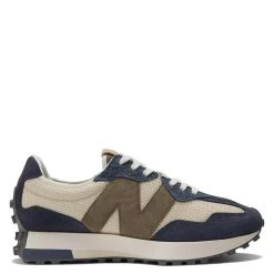 New Balance Men's 327 In Beige With NB Navy