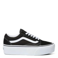 Vans Women's Old Skool Stackform In Suede/Canvas Black/True White